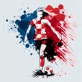 Croatian woman soccer poster. Abstract Croatia football background. Croatian national football player. Croatia soccer team