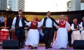 Croatians folklore dancers stage performance Royalty Free Stock Photo