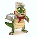 Croc with food cloche Royalty Free Stock Photo