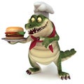 Croc with food cloche Royalty Free Stock Photo