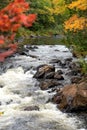 Croches waterfall in autumn. Mont Tremblant National Park. Indian Summer. Canada Royalty Free Stock Photo