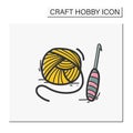 Crochet basics hand drawn color icon Royalty Free Stock Photo