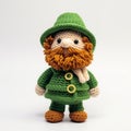 Crochet Beardled Man: A Playful Cartoony Character With Celtic Art Influence