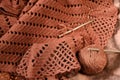 Crochet brown yarn