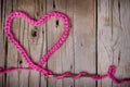 A crochet chain in the shape of a heart Royalty Free Stock Photo