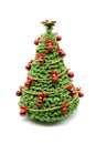 Crochet Christmas Tree with balls and ornaments. made of green w