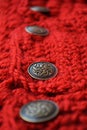 Crochet fabric with metal buttons