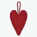 Crochet heart. Christmas tree toy.