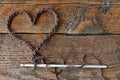 Crochet Heart Symbol and Crochet Hook Royalty Free Stock Photo