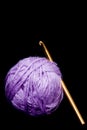 Crochet hook and yarn