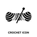 Crochet icon vector isolated on white background, logo concept o Royalty Free Stock Photo