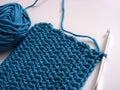 Crochet pattern and hook Royalty Free Stock Photo