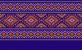 Crochet pattern, Vector cross stitch oriental background, Knitted ethnic retro geometry style Royalty Free Stock Photo