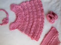 Crochet pink dress with headband Royalty Free Stock Photo