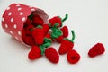 Early harvest. Handmade berries for children toy kitchen. Royalty Free Stock Photo