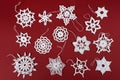 Crochet snowflakes Royalty Free Stock Photo