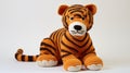 Crocheted Tiger Stuffed Animal: High Detail, Bold Cartoonish Lines