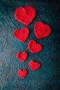 Crochet valentine hearts. Royalty Free Stock Photo