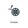 Crochet vector icon on white background. Flat vector crochet icon symbol sign from modern sew collection for mobile concept and Royalty Free Stock Photo