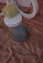 Crochet yarn and Hook put on background Royalty Free Stock Photo
