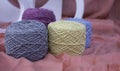 Crochet yarn put on background Royalty Free Stock Photo