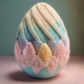 Crocheted Easter egg in pastel tones. Knitting concept