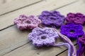 Crocheted flowers Royalty Free Stock Photo