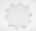 Crocheted lace on white