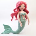 Knitted Mermaid Amigurumi Pattern With Pink Hair