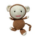 Crocheted monkey toy isolated Royalty Free Stock Photo