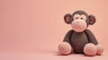 Crocheted monkey toy vibrant backdrop, handcrafted and adorable, Ai Generated