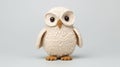 Cream Knitted Penguin Toy - Adorable Soft Sculpture With Realistic Forms