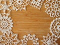 Crocheted snow flakes