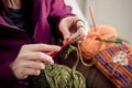 Crocheting hands Royalty Free Stock Photo