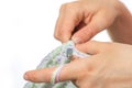 CROCHETING, HANDS Royalty Free Stock Photo