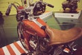 Crocker motorcycle. Old rarity American motorcycle.Exhibition of motor vehicles.
