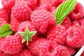 Crockery with raspberries. Royalty Free Stock Photo
