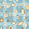 Crockery seamless pattern