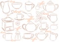 Crockery for tea and coffee Royalty Free Stock Photo