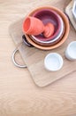 Crockery and wooden kitchenware Royalty Free Stock Photo