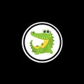 Croco toon circle icon sign logo.