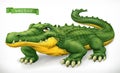 Crocodile, alligator. Funny character. Animal 3d vector icon Royalty Free Stock Photo