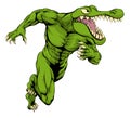 Crocodile or alligator mascot running Royalty Free Stock Photo