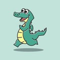 Crocodile Alligator Running Sport Funny Cute Character Cartoon Mascot Royalty Free Stock Photo