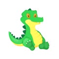 Crocodile animal cartoon alligator character green zoo wildlife reptile predator illustration.