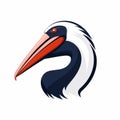 Minimalistic 2d Pelican Icon On White Background