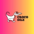 Crocodile Animal Logo Design Concept Vector