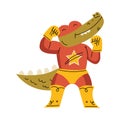 Crocodile Animal Superhero Character Dressed in Mask Vector Illustration