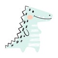 Crocodile baby cute print set. Dinosaur. Cool african animal