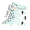 Crocodile baby cute print set. Dinosaur. Cool african animal